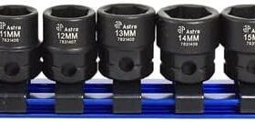 Astro Tools 78314 3/8" Drive Nano Impact Socket Set – 14-Piece Metric Low Profile Design, CR-MO