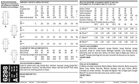 New Look Misses' Knit Dress Sewing Pattern (U06298A) - Easy V-Neck or Scoop Neck Design with Sleeve & Length Options