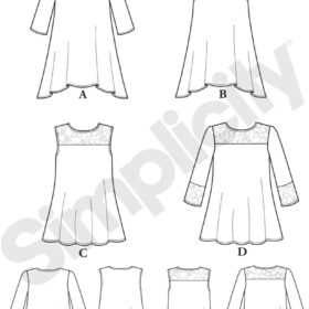 Simplicity 8016 Women's Knit Top Sewing Pattern - 4 Designs (XXS-XXL)