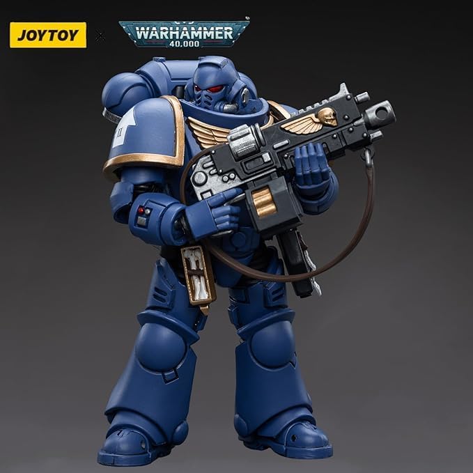 JOYTOY Warhammer 40K Ultramarines Intercessor 1/18 Scale Action Figure - 4-Inch Collectible Model with Accessories