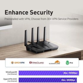 GL.iNet Flint 2 (GL-MT6000) WiFi 6 Router - Dual 2.5G Ports, WireGuard & OpenVPN Server, AdGuard Home, 8-Stream High-Speed Gaming & VPN Gateway
