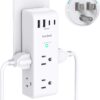 10-in-1 Surge Protector Power Strip – Wall Outlet Extender with 6 Rotating AC Outlets, 4 USB Ports (2 USB-C), 1800J Protection, Compact 3-Sided Design for Home & Office