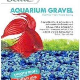 Marina Betta Decorative Gravel - Epoxy-Coated Blue Aquarium Substrate, 1 lb