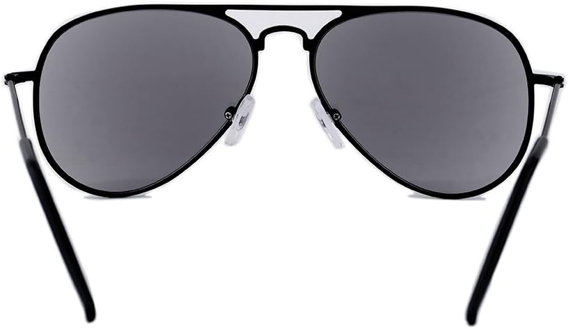Unisex Aviator Full Lens Reading Sunglasses – Stainless Steel UV Protection with Power Lenses for Outdoor Reading