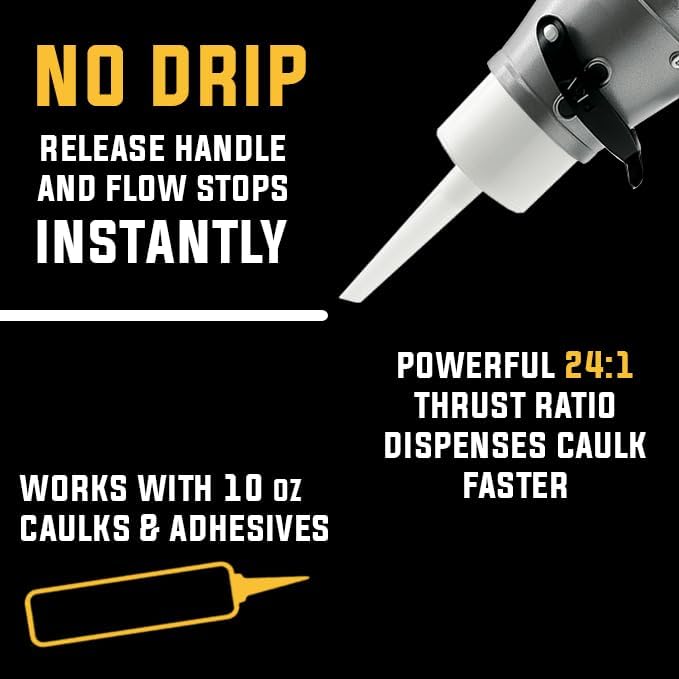 SILIGUN™ PRO Compact 24:1 Caulking Gun - Professional No-Drip Aluminum Sealant Dispenser for 10 oz Cartridges