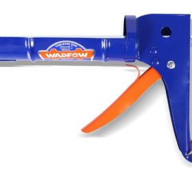 WADFOW 9-Inch Professional Thrust Caulk Gun with No-Drip Technology - Heavy-Duty Sealant Applicator with Spout Cutter & Smooth Rod for 10oz Cartridges