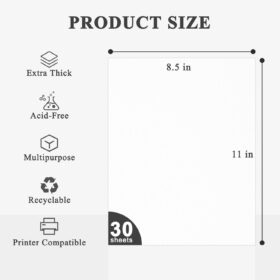 Manilaus 80lb White Cardstock Paper - 8.5 x 11 Heavyweight Premium Card Stock (30 Sheets) - Thick Printer Paper for Invitations, Business Cards, Menus, and Scrapbooking