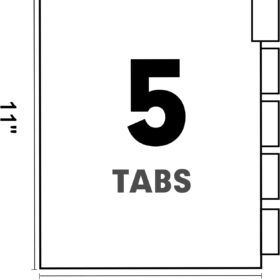 PANDRI 120 Pack Binder Dividers, 5-Tab Letter Size Index Dividers with Multicolor Reinforced Tabs, Heavy Duty Binder Organizers for School, Office, and Business Supplies