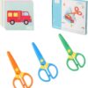 3-Pack Toddler Safety Scissors & 60-Page Activity Book – Ergonomic, Blunt-Tip Training Set for Kids Ages 2-5 (Left or Right Hand)