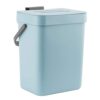 LALASTAR 0.8 Gallon Odorless Compost Bin for Kitchen Countertop – Small Hanging Trash Can with Lid – 3L Space-Saving Waste Container for RV, Office & Pantry (Blue)