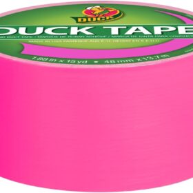 Duck Brand Neon Pink Colored Duct Tape – 1.88 Inch x 15 Yard Roll – Heavy Duty Waterproof Adhesive for Crafts, Repairs, and Decorations