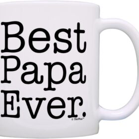 Best Papa Ever Mug - 11oz Ceramic Coffee Cup with Handle - Funny Father's Day & Birthday Gift Idea