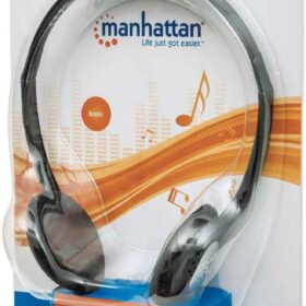 Manhattan On-Ear Wired Stereo Headphones – Lightweight Design with Adjustable Headband and 6-Foot Cord (Model 177481)