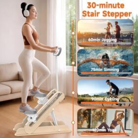 Foldable Vertical Climber Machine – Full Body Step Exercise Equipment with Adjustable Height & 330lb Capacity