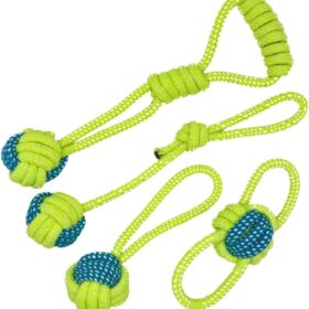 Tater's Choice 4-Piece Premium Cotton Rope Dog Toy Set – Interactive Tug, Chew & Dental Cleaning Combo for Small to Medium Breeds