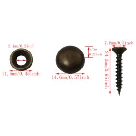 8pcs Solid Brass Mirror Screws with Decorative Caps - 15mm Bronze Self-Tapping Kit for Glass, Wood, and Home Repair