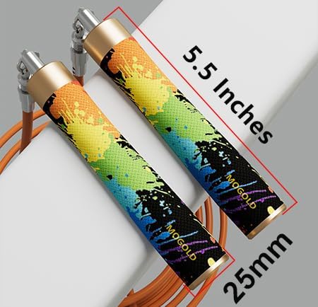 Weighted Jump Rope for Men & Women – Interchangeable Heavy Ropes (1/4lb, 1/2lb), 360° Steel Ball Bearings, Anti-Slip Carbon Fiber Handles & Adjustable Length for High-Intensity Cardio & Boxing Training