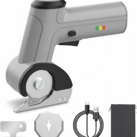 4V Cordless Electric Scissors – Upgraded Power Rotary Fabric Cutter with LED Light, 1/4" Capacity for Cardboard, Carpet & Plastic