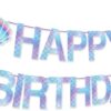 Sparkle Mermaid Birthday Banner Decorations - 13Pcs Under The Sea Party Garland & Hanging Signs for Girls, Baby Showers & Classroom