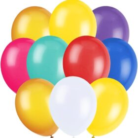 Assorted Color Latex Party Balloons - 12 Inch Premium Helium Quality (10 Pack) - Vibrant Decor for Birthdays, Weddings & Celebrations