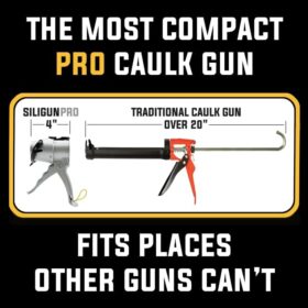 SILIGUN™ PRO Compact 24:1 Caulking Gun - Professional No-Drip Aluminum Sealant Dispenser for 10 oz Cartridges