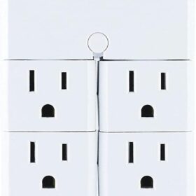 GE Pro 6-Outlet Swivel Surge Protector - 1080 Joule Power Tap with 90° Rotating Receptacles, White