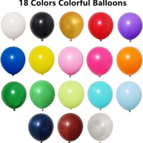 100-Piece 18" Rainbow Balloon Arch Kit - Premium Large Latex Party Balloons in 18 Assorted Colors for Weddings, Birthdays & Events