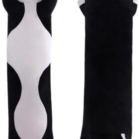 50cm Black & White Cat Plush Pillow – Soft Stuffed Animal Toy & Kids' Nap Cushion