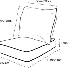 Goodgoods Navy Blue Deep Seat Patio Cushions - 22x24 Inch Set of 2 - Resilient Foam, Water & UV Resistant Outdoor & Indoor Furniture Cushions