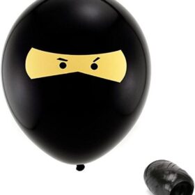 10 Pack 11" Ninja Latex Balloons with Black Curling Ribbon - Ultimate Party Decoration for Martial Arts Themed Birthdays