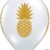 10-Pack 11" Gold Pineapple Latex Balloons with White Curling Ribbon - Tropical Summer Birthday Party Supplies & Decorations