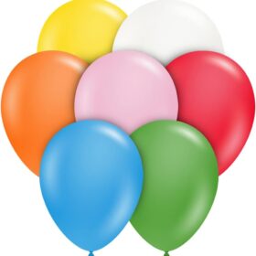 Tuf-Tex 11" Standard Assortment Latex Balloons with White (100 Count) - Vibrant Multicolor Party Pack for Arches, Bouquets & Events