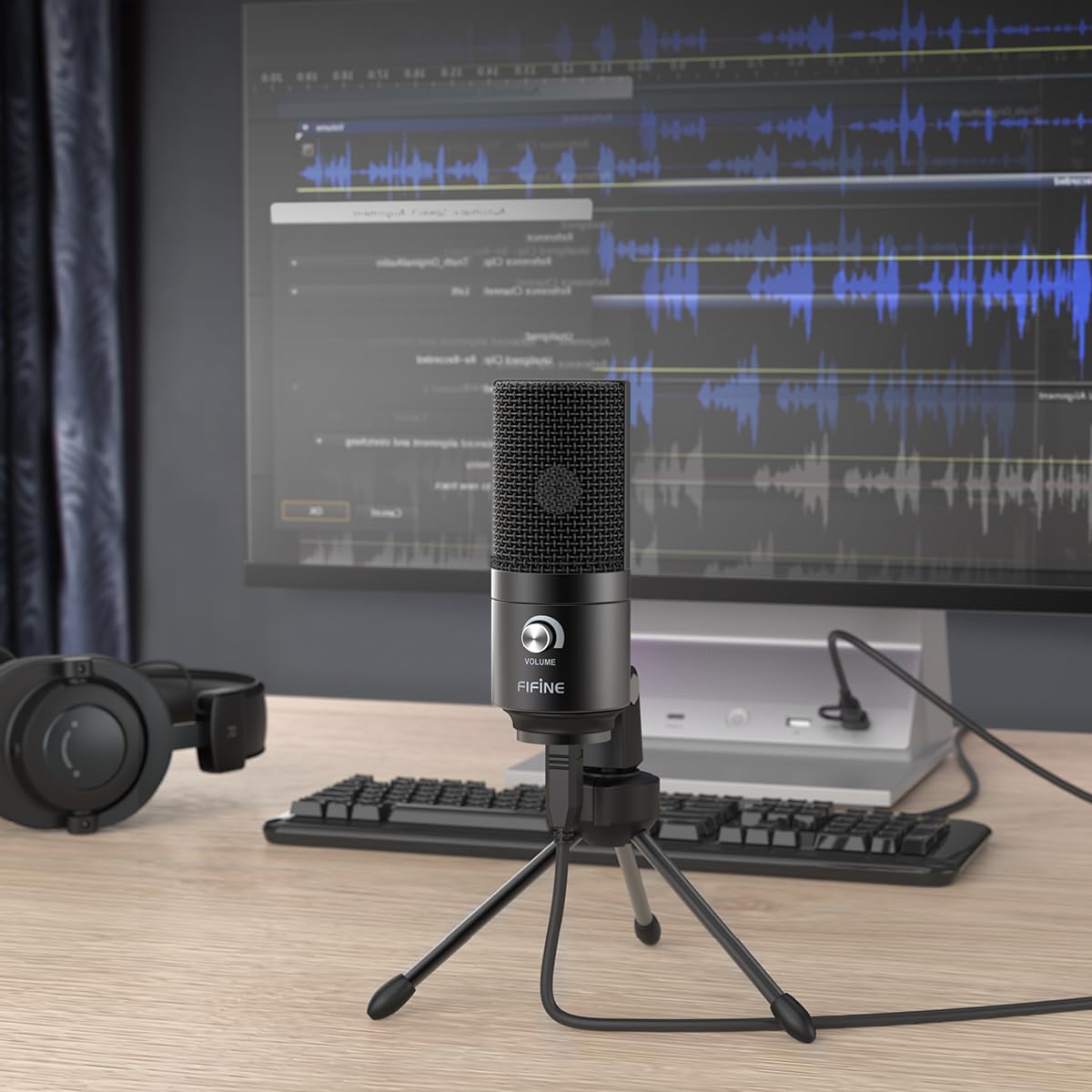 FIFINE K669B USB Condenser Microphone – Plug & Play Metal Studio Mic for PC, PS4/PS5, Podcasting, Streaming, and Voice Overs