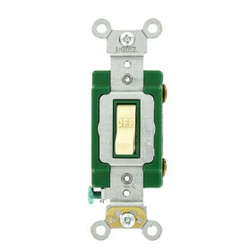 Leviton 3031-2I Industrial Grade Toggle Switch, 30 Amp 120/277V, Single Pole, Self-Grounding, Heavy Duty AC Quiet Switch in Ivory