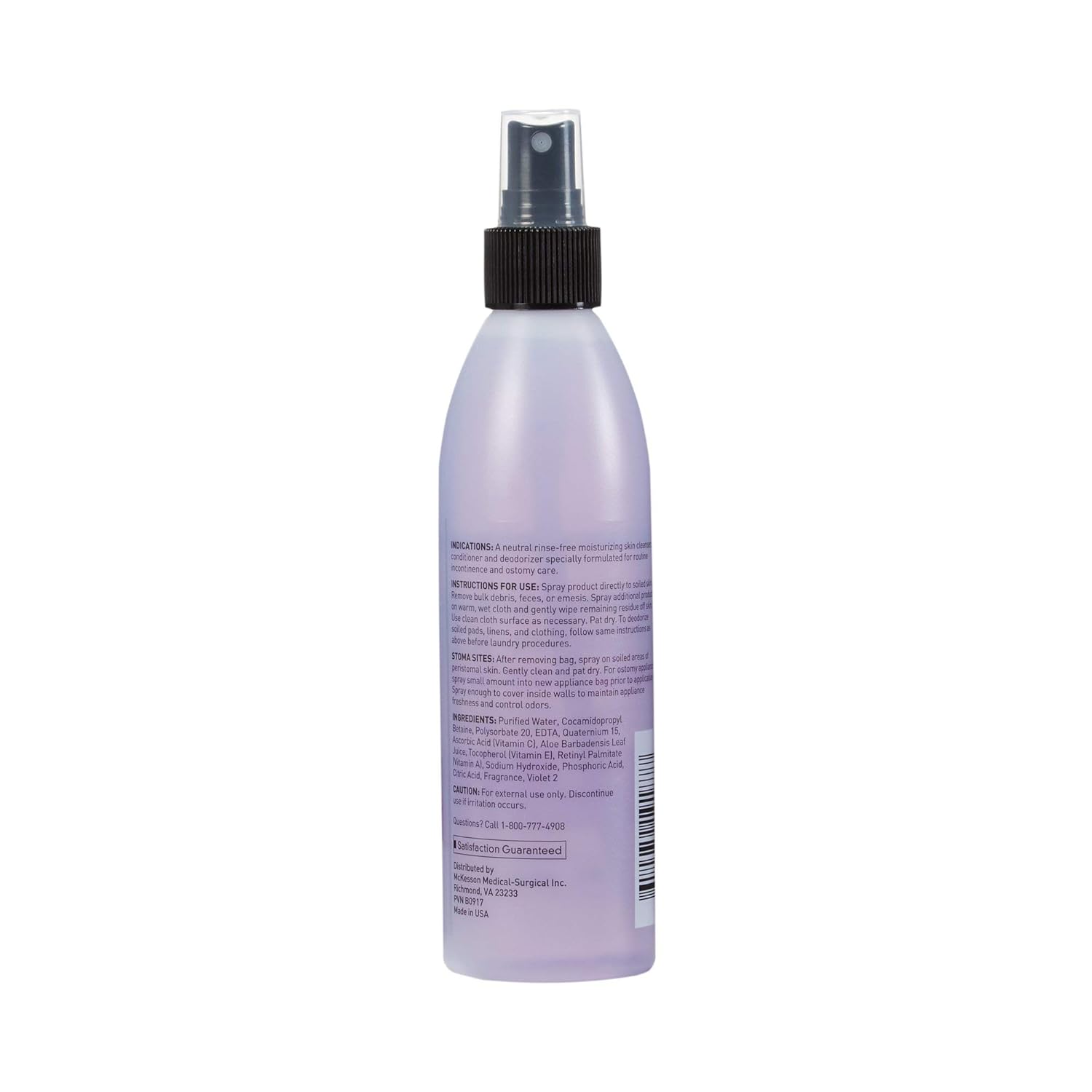 McKesson Rinse-Free Perineal Skin Cleanser - 8 oz No-Rinse Body Wash with Aloe and Vitamins for Incontinence and Sensitive Skin Care