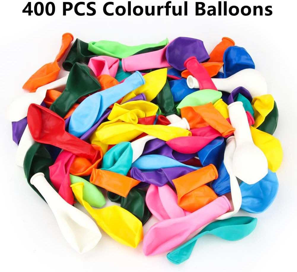 400 Pack 12-Inch Rainbow Latex Balloons - Premium Bulk Multicolor Party Decoration Kit for Weddings, Birthdays, & Baby Showers