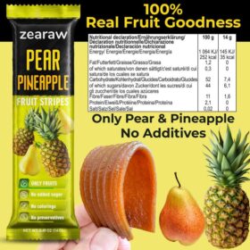 ZEARAW Organic Fruit Leather Variety Pack – 30 Count Sugar-Free, Vegan Snacks (Pineapple, Blueberry, Strawberry)