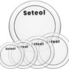 Seteol 5-Piece Clear PET Drum Head Set – Complete 10", 12", 14", 16", 22" Standard Replacement Kit for Rock & Metal Drums