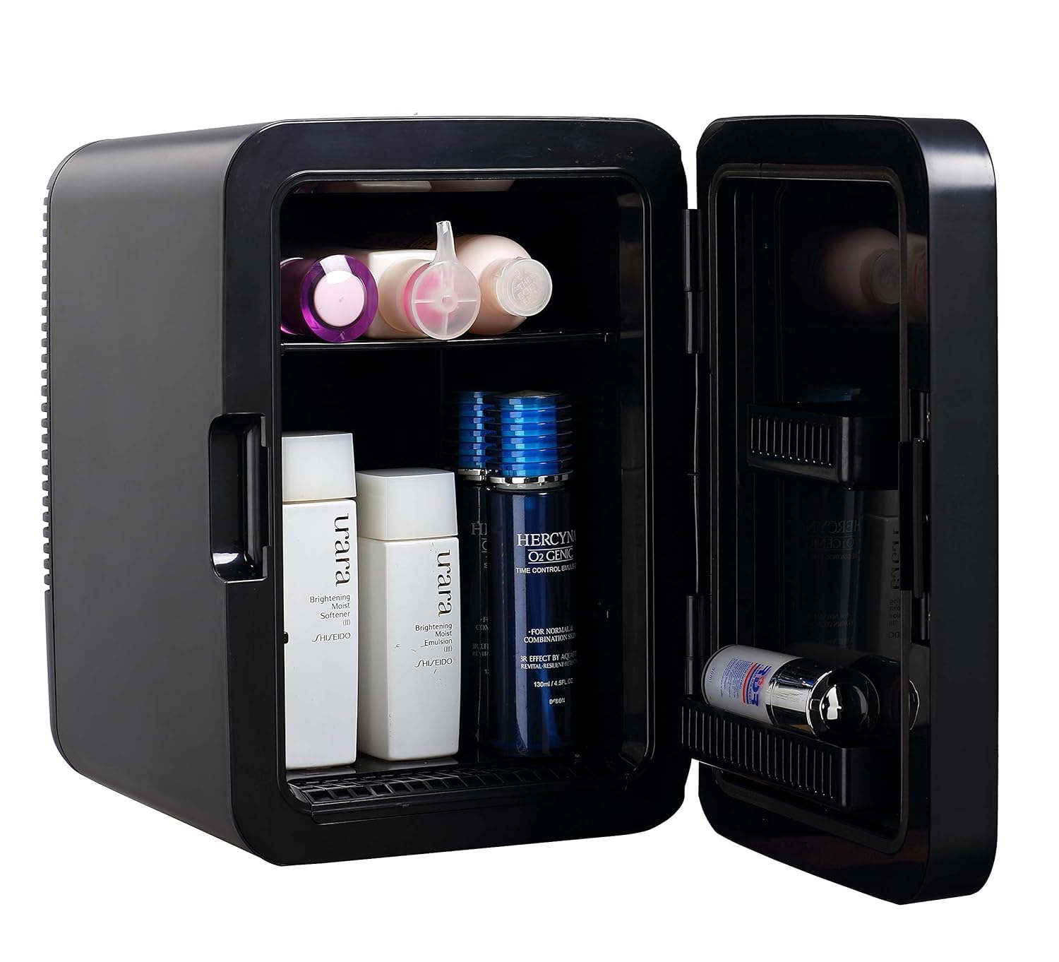 Frigidaire EFMIS183-SSBLK 10L Portable Mini Fridge - Black Stainless Steel, 15-Can Capacity for Skincare, Dorms, and Office