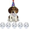 Perfect Pawty 41-Inch Happy Birthday Puppy Dog Foil Balloon & Paw Print Latex Bundle - 9-Piece Beagle Themed Birthday Decoration Set