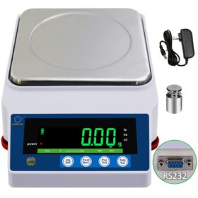5000g x 0.01g High Precision Lab Analytical Balance Scale, 0.01g Accuracy Digital Scientific Scale with Stainless Steel Pan, LED Display & RS232 Interface for Laboratory, Jewelry & Pharmacy