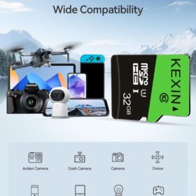 KEXIN 32GB Micro SD Card 3-Pack - High Speed Class 10 Memory Card with Adapter (UHS-I, U1, C10) for Android, Cameras, Drones & Dash Cams