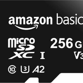 Amazon Basics 256GB Micro SDXC Memory Card with Adapter - A2, U3, UHS-I, up to 100MB/s