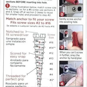 EMW5953260 Screw It Again Wood Anchor Kit – 10-Count Heavy-Duty Repair Screws for Stripped Holes