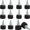 12-Pack 24/410 Black Dispensing Twist Top Caps – Replacement Lids for Squeeze Bottles, Glue, and Condiments