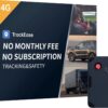 4G GPS Tracker for Vehicles with Long Battery Life – No Monthly Fees, Real-Time Tracking, Magnetic Mount, Geo-Fencing & Alerts – SIM Card Included