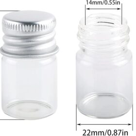 MaxMau 24-Pack 5ml Mini Glass Bottles with Aluminum Screw Caps - Premium Clear Tiny Vials for DIY Crafts, Essential Oil Samples, Wedding Favors, and Art Decor Storage