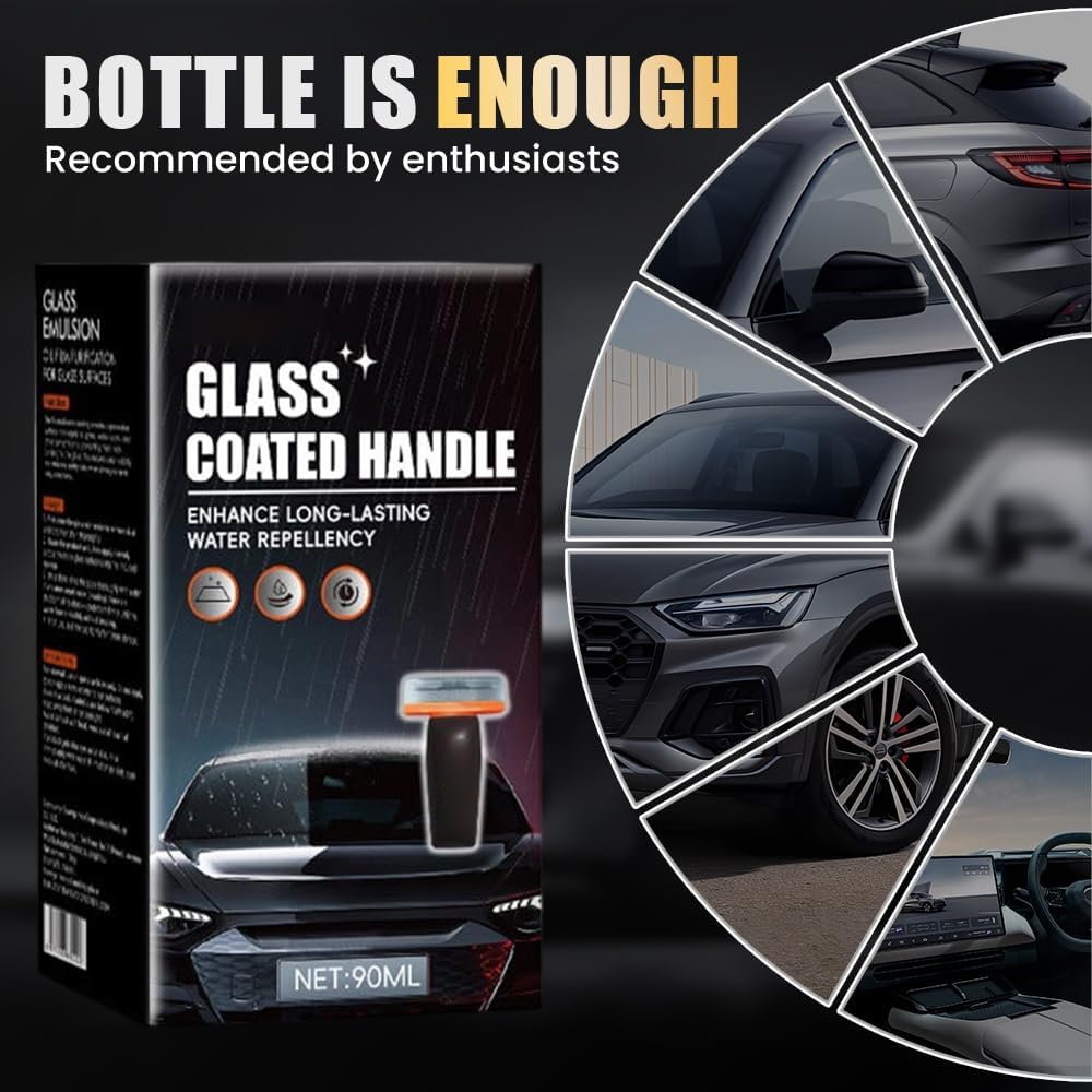 Car Window Glass Oil Film Remover – 2026 Upgrade Windshield Cleaning Kit with Polishing Brush – Restores Clarity & Visibility for Safer Driving (90ml)