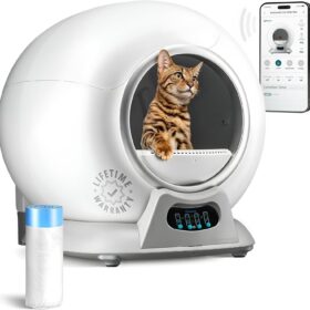 PetCove PurrTek Automatic Cat Litter Box - Smart Self-Cleaning with 5GHz Wi-Fi App, XL Capacity for Multi-Cat Homes, Advanced Odor Control & Anti-Pinch Safety