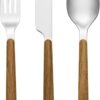 Oneida 24/7 Outdoor Living 12-Piece Flatware Set - Rustic Faux Wood Handles with Mirror Finish